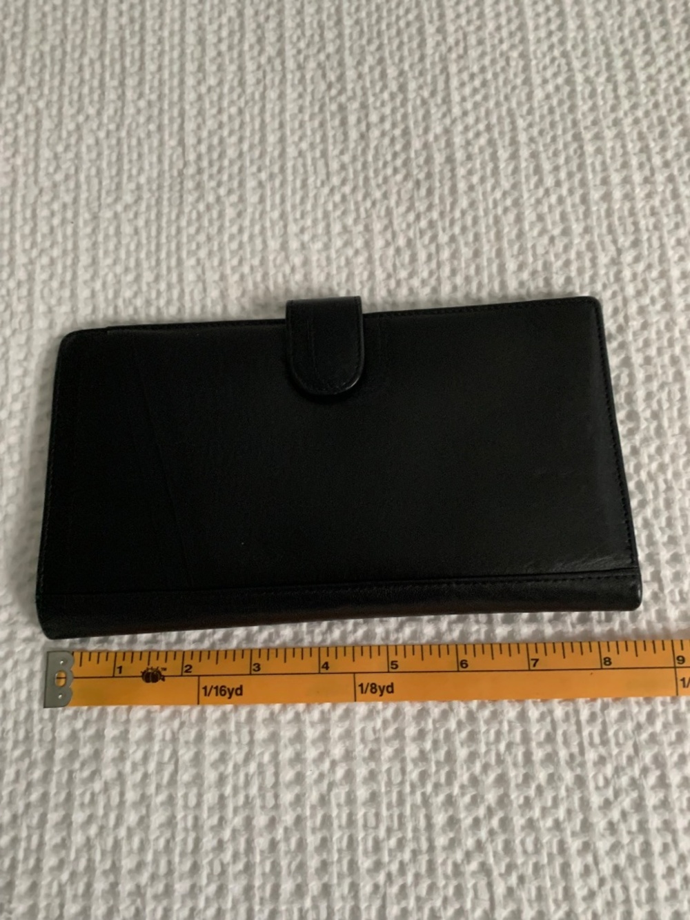 Black Leather RFID Travel Passport Wallet Organizer Holder Snap Closure - Picture 4 of 11